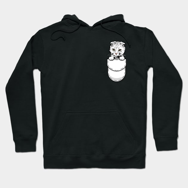 Funny Scottish Fold Pocket Cat Hoodie by Pet My Dog